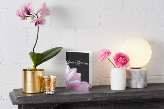 Dear Momma, Black and Pink - Mother's Day Card