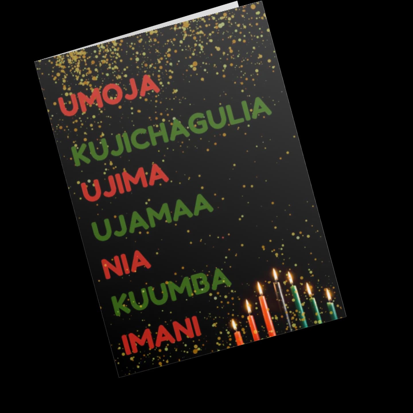 Kwanzaa Principles - Greeting Card (Black)