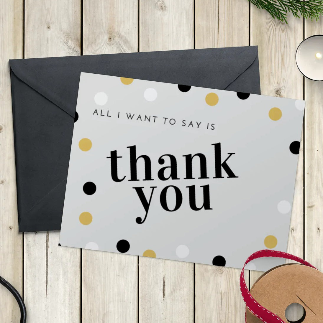 Thank you (Grey) - Lyfe Every Day Greeting Card