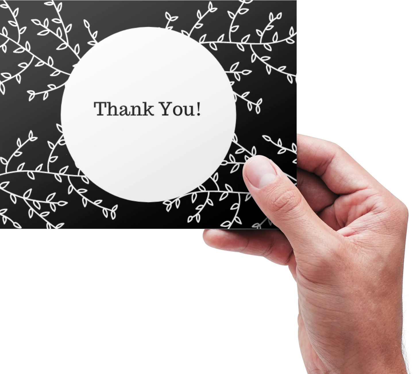 Thank you Floral (Black/White)- Lyfe Every Day Greeting Card