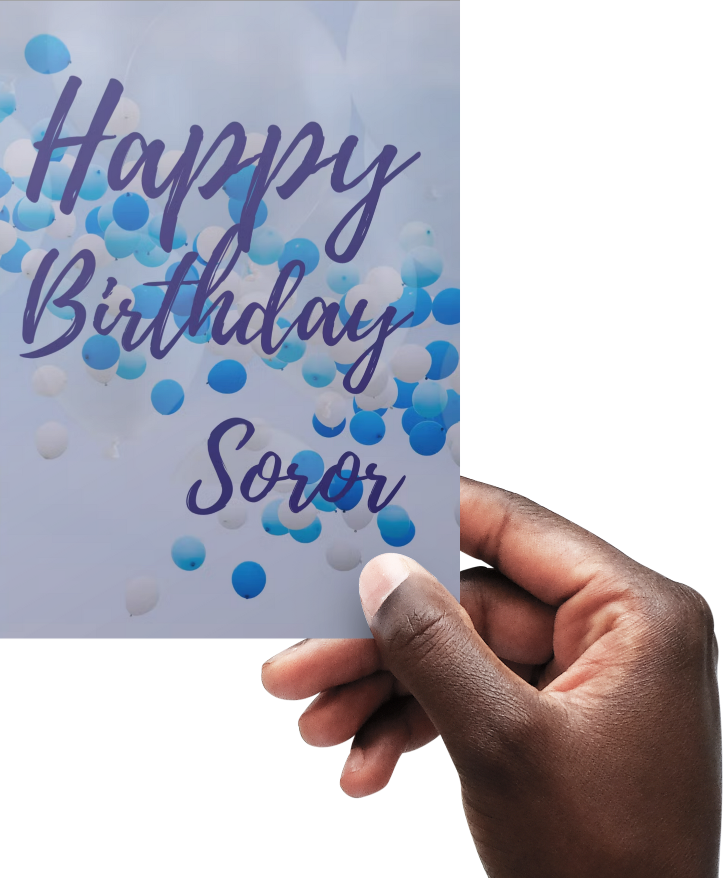 Happy Birthday Soror (Blue and White) - Lyfe Every Day Greeting Card
