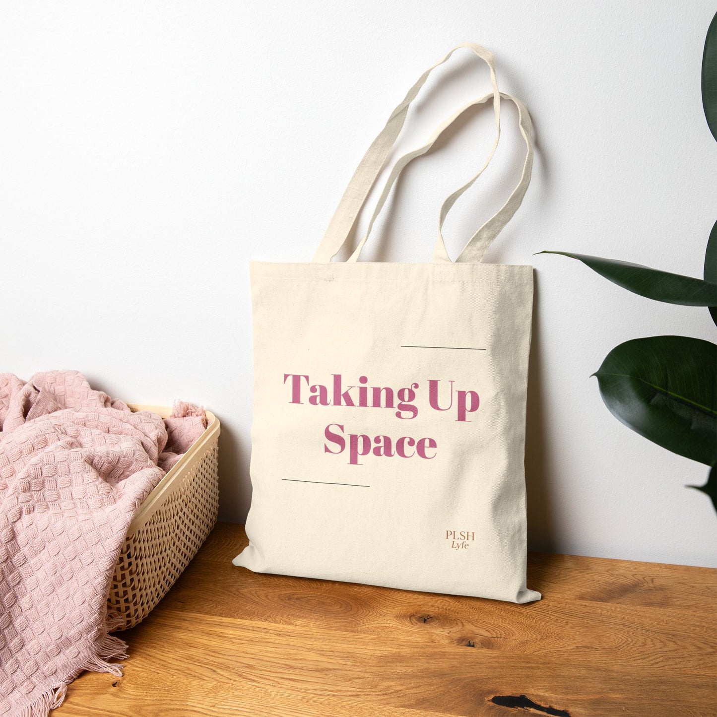 Taking Up Space Canvas Tote Bag — Feminist Empowerment Reusable Market Bag