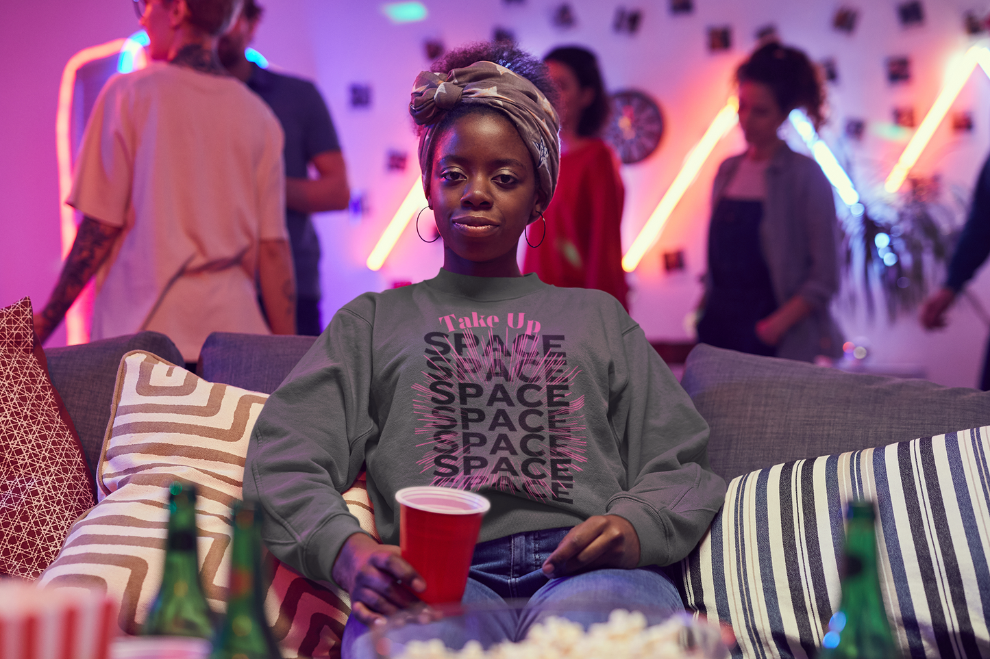 Take Up Space Statement Crewneck Sweatshirt — Empowering Typography Sweatshirt