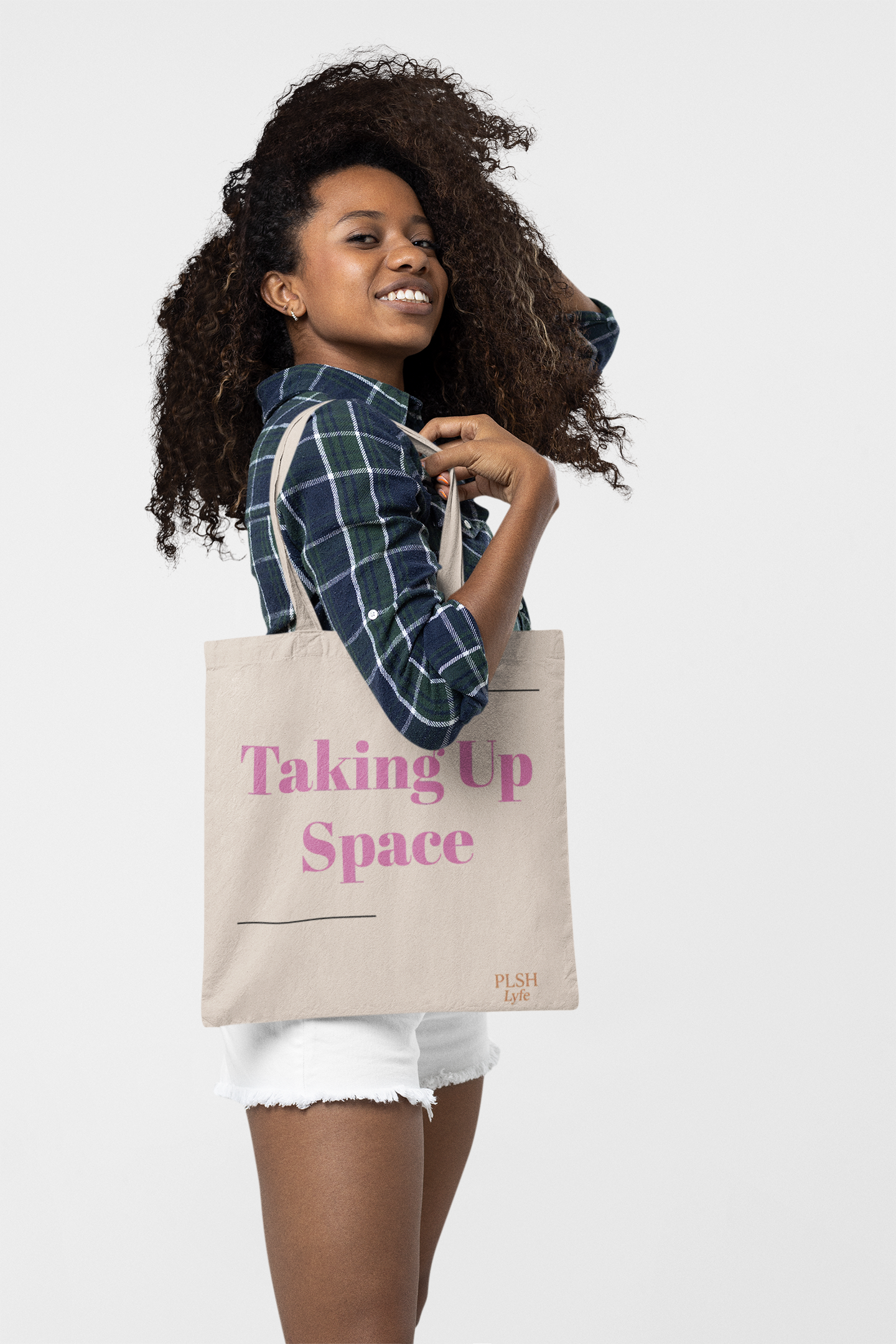 Taking Up Space Canvas Tote Bag — Feminist Empowerment Reusable Market Bag