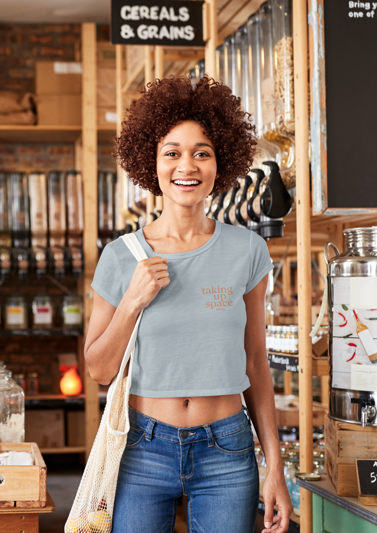 Taking Up Space Boxy Crop Top — "Take Up Space, Sis"