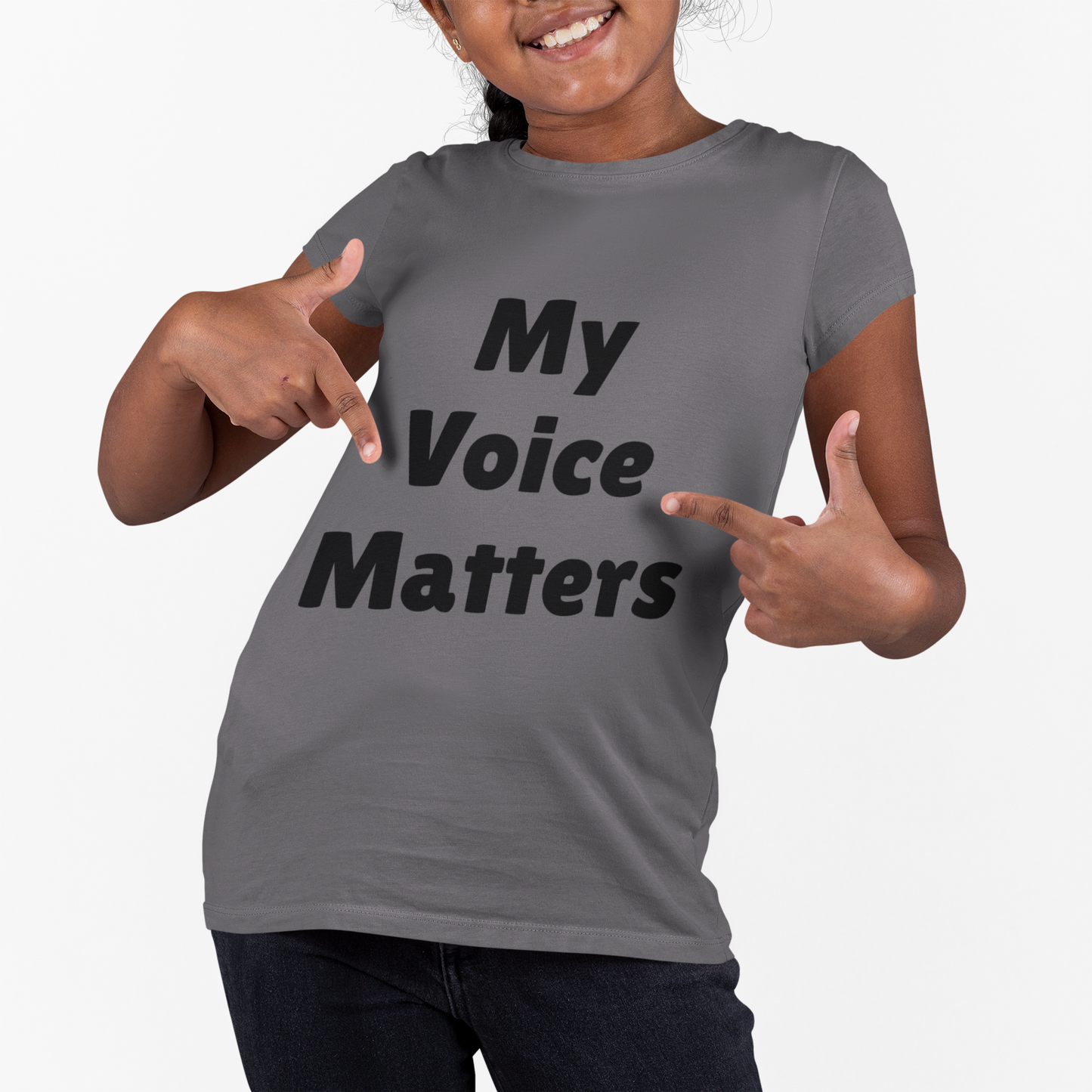 Kids Tee - My Voice Matters Graphic Youth T-Shirt, Empowerment Shirt for Children