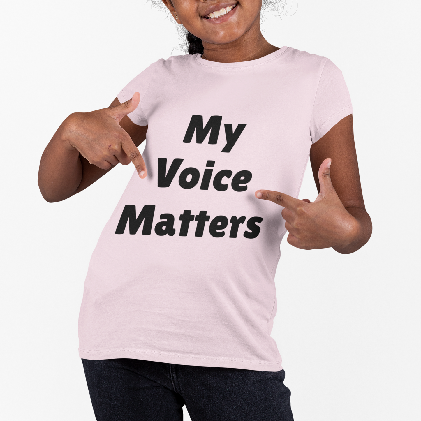 Kids Tee - My Voice Matters Graphic Youth T-Shirt, Empowerment Shirt for Children