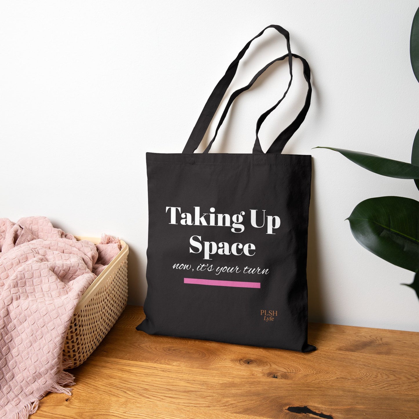 Taking Up Space Canvas Tote Bag — Feminist Empowerment Reusable Market Bag