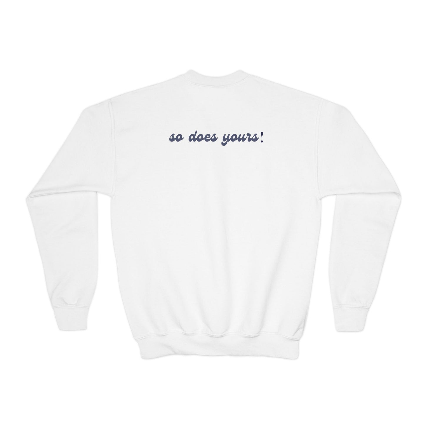 Youth Crewneck Sweatshirt — "My Voice Matters" Empowerment Pullover (Back: "so does yours!")