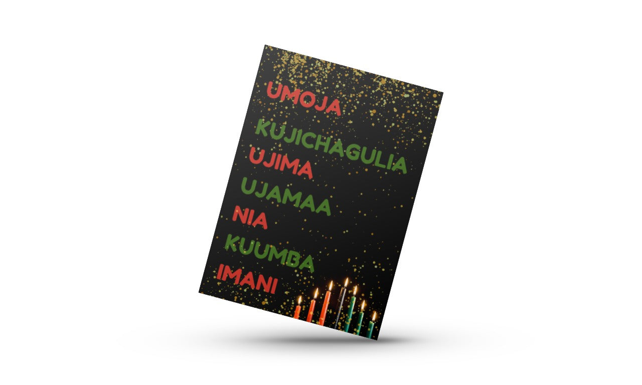 Kwanzaa Principles - Greeting Card (Black)