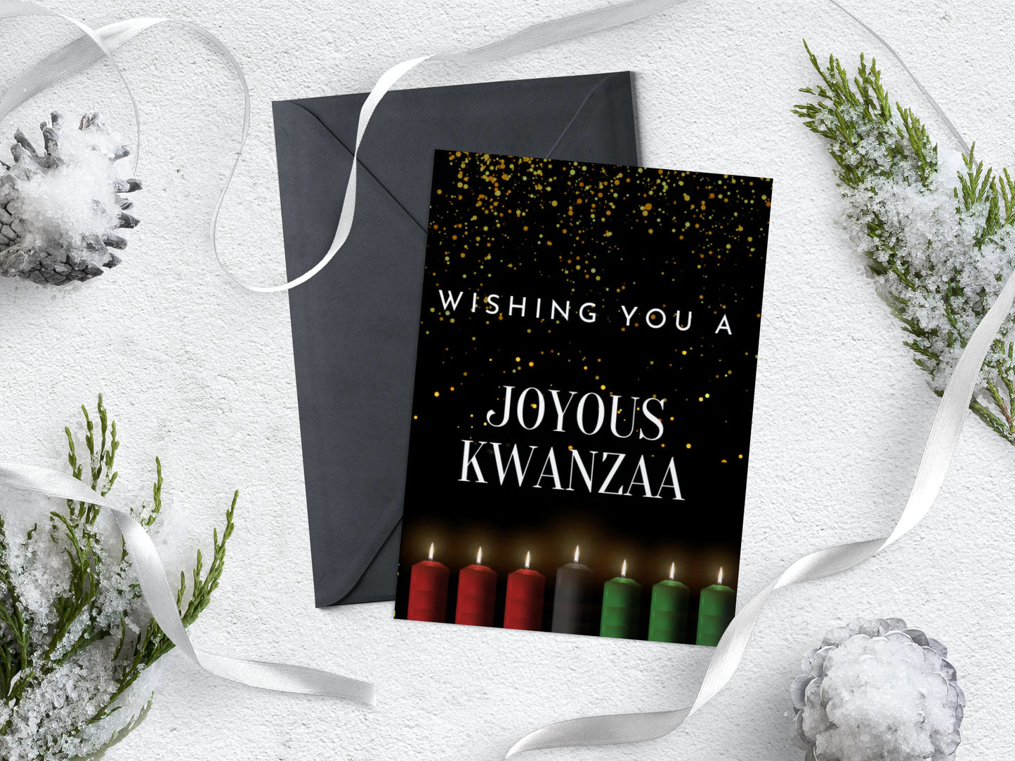 Kwanzaa Wishes - Greeting Card (Black)