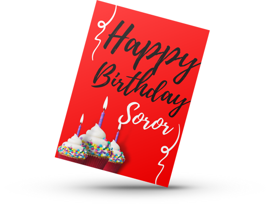 Happy Birthday Soror (Red and White) - Lyfe Every Day Greeting Card